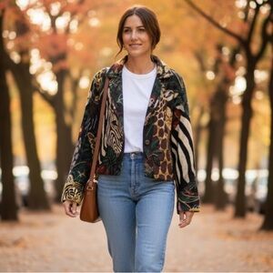 Vintage Paco Solér Jungle Animals Wildlife Safari Blazer